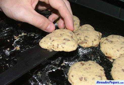 Sabrosas galletas de chocolate con grumos de chocolate