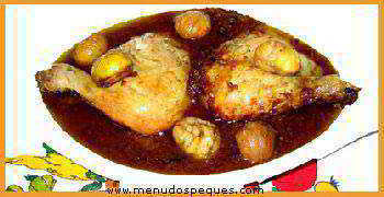 receta pollo con casta&ntilde;as