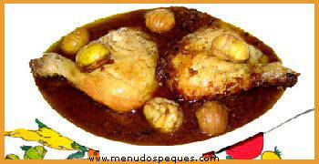 receta pollo con castañas