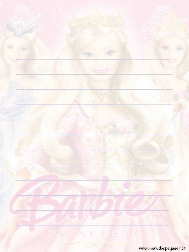 papel para cartas Barbie