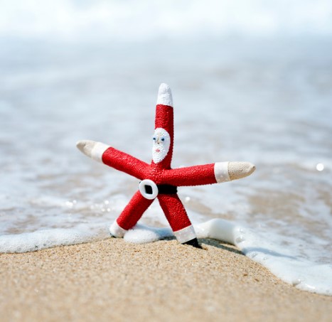 manualidades de navidad fáciles y rápidas, Papá Noel de estrellas de mar