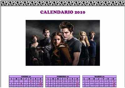 Calendarios infantiles de la saga crepusculo