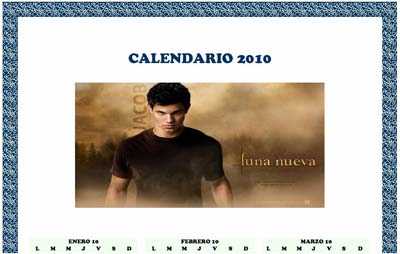 Calendarios infantiles de la saga crepusculo