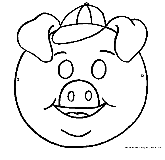 careta para el Carnaval de los m&aacute;s peque&ntilde;os de la casa - Careta de Cerdito