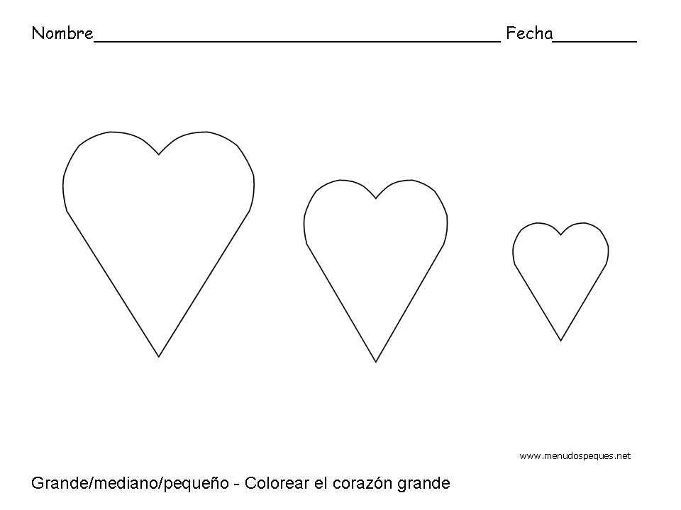 Ficha infantil sobre los conceptos Grande, Mediano y Peque&ntilde;o