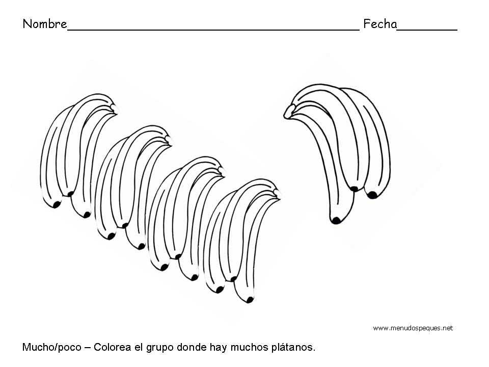 Ficha infantil sobre los conceptos Mucho y Poco