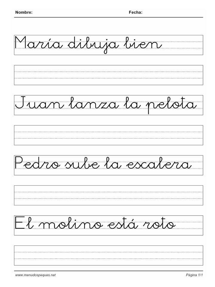 Ficha infantil Caligraf&iacute;a. Caligraf&iacute;a