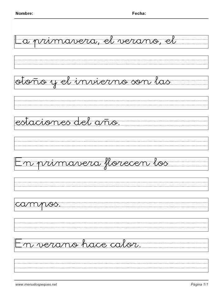 Ficha infantil Caligraf&iacute;a. Caligraf&iacute;a