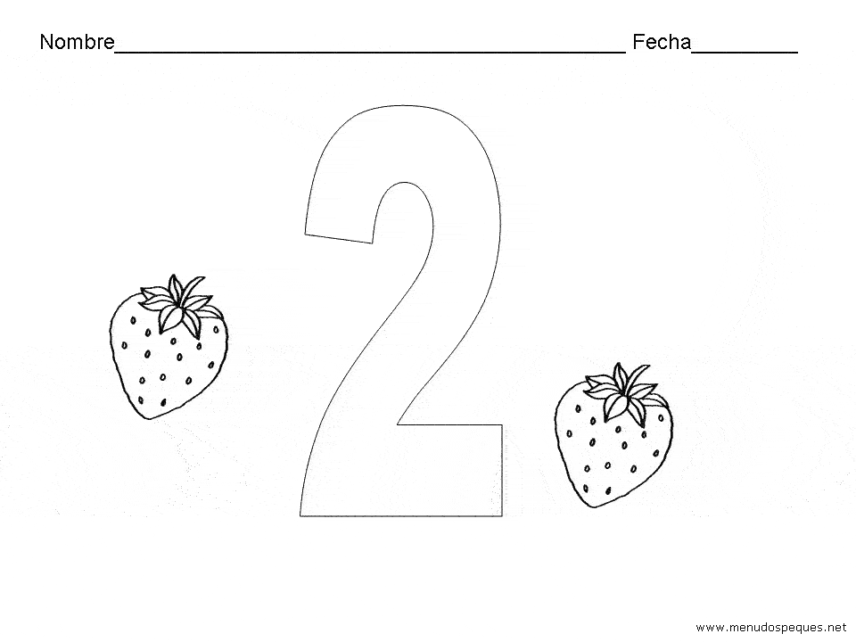 Ficha infantil sobre los N&uacute;meros. El Dos