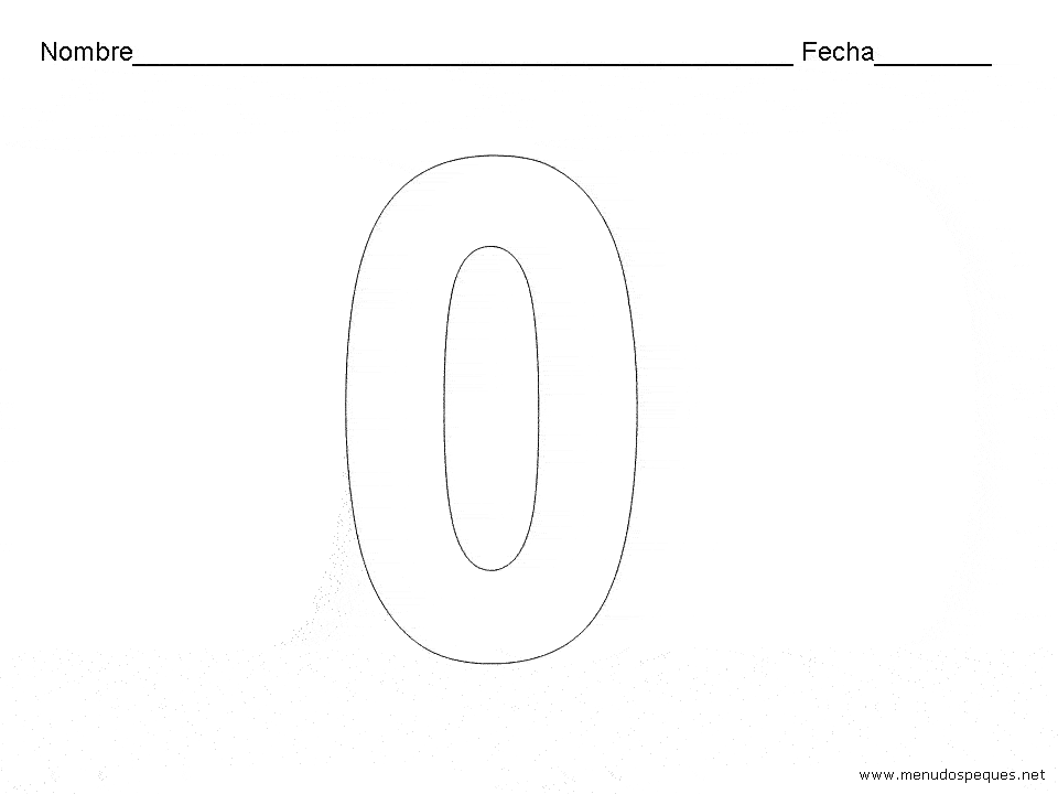 Ficha infantil sobre los N&uacute;meros. El Cero