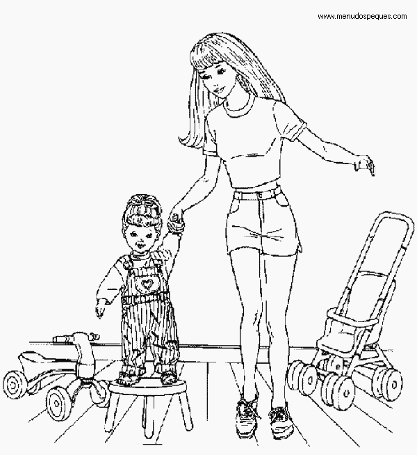 l&aacute;minas dibujos para imprimir Dibujos de La Barbie y Ken