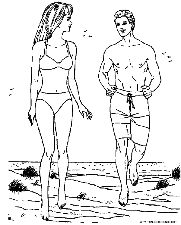 l&aacute;minas dibujos para imprimir Dibujos de La Barbie y Ken