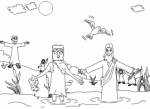 colorear reyes magos adorando al ni�o jes�s
