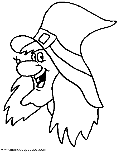 lamina para colorear de halloween Bruja1.gif