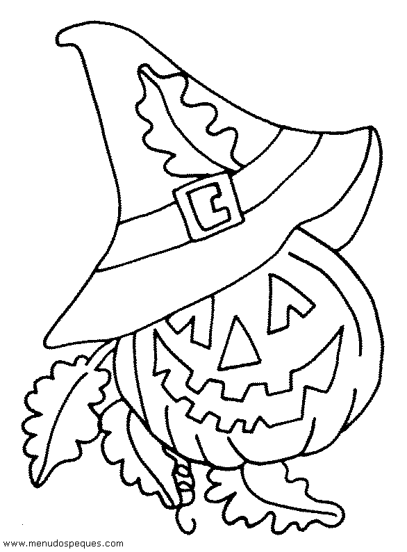 lamina para colorear de calabaza halloween
