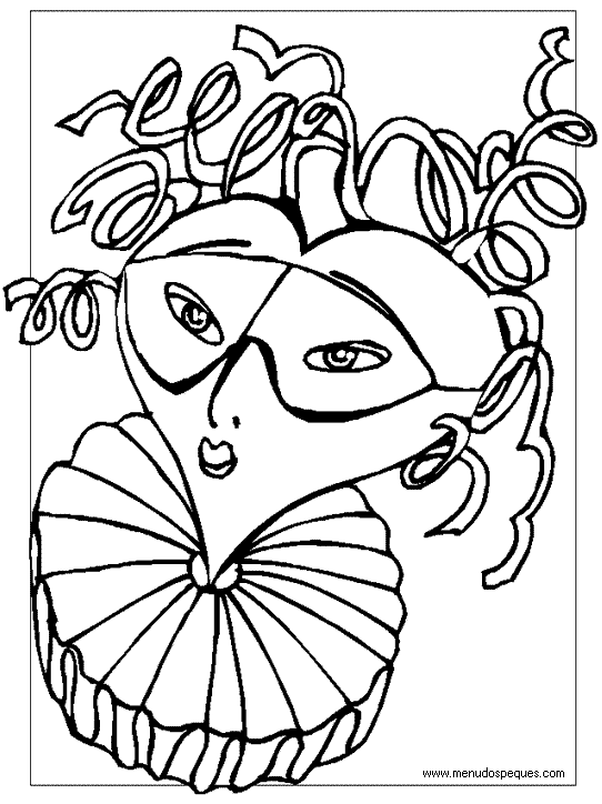 l&aacute;minas dibujos para imprimir y colorear Carnaval. Carnavales