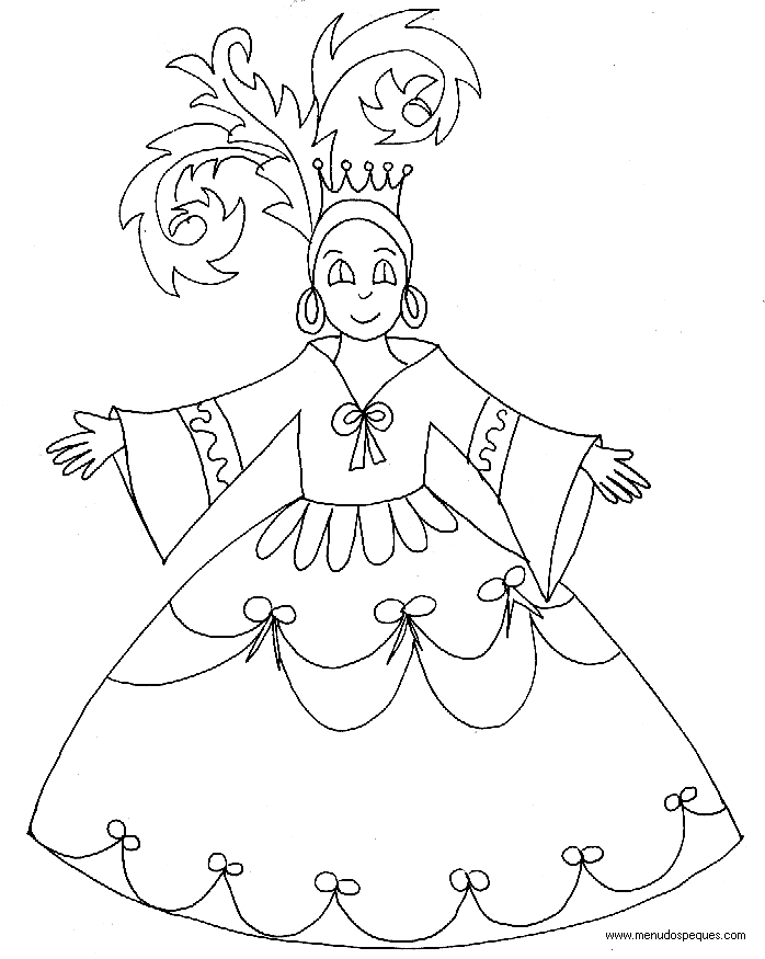 l&aacute;minas dibujos para imprimir y colorear Carnaval. Carnavales