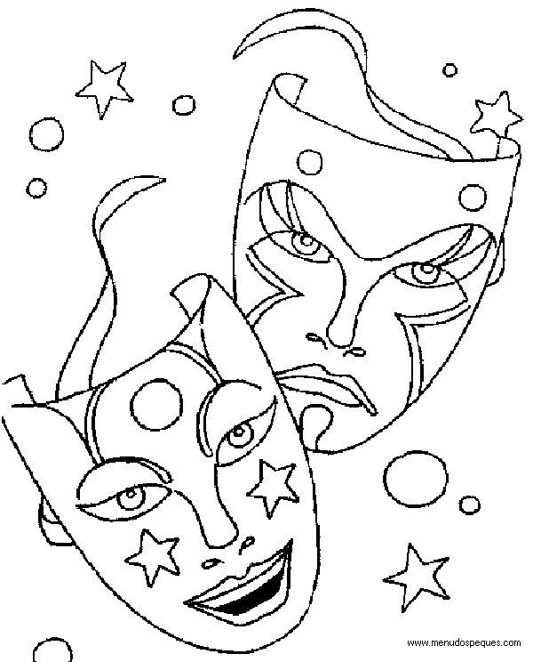 l&aacute;minas dibujos para imprimir y colorear Carnaval. Carnavales
