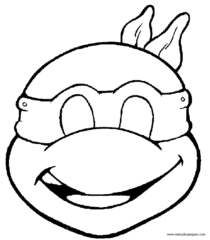 l&aacute;minas dibujos para imprimir y colorear Carnaval. Carnavales - Careta de Las Tortugas Ninja