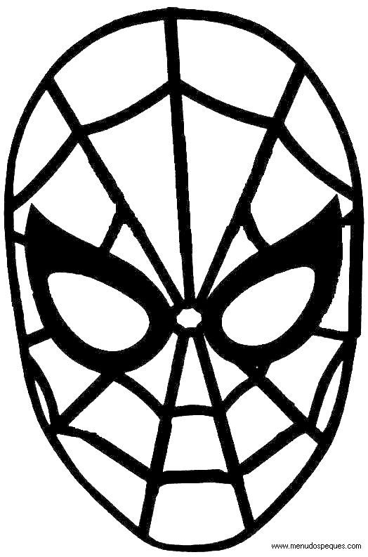 l&aacute;minas dibujos para imprimir y colorear Carnaval. Carnavales - Careta de Spiderman