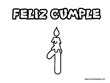 Lamina de dibujo para colorear Cumplea&ntilde;os. Vela con n&uacute;mero 1