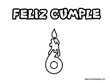 Lamina de dibujo para colorear Cumplea&ntilde;os Vela con n&uacute;mero 6