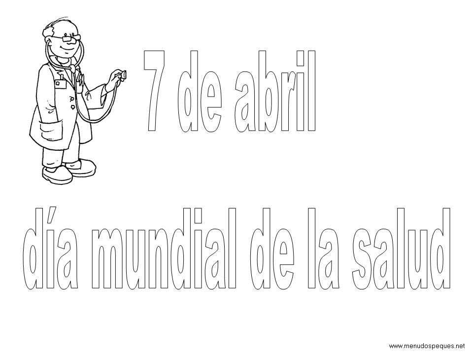 lamina para colorear del D&iacute;a de La Salud. para colorear