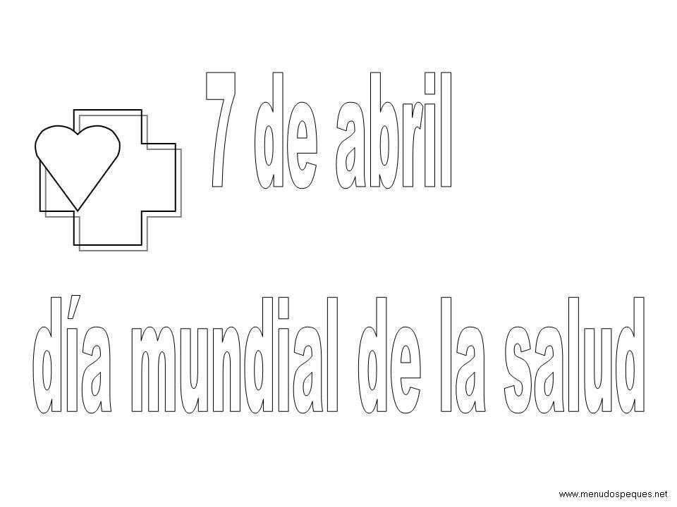 lamina para colorear del D&iacute;a de La Salud. para colorear