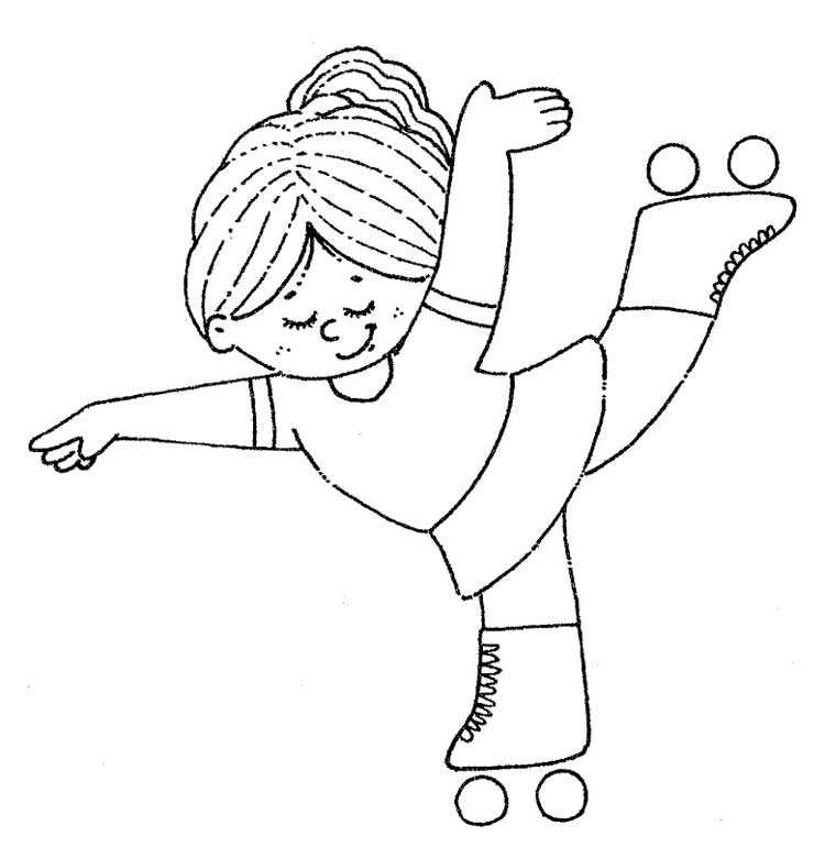 Dibujo patinaje, patinadora