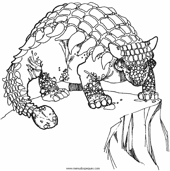 l&aacute;minas de dibujos para imprimir y colorear Dinosaurios ankylosaurus