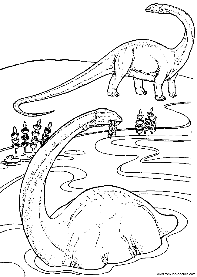 l&aacute;minas de dibujos para imprimir y colorear Dinosaurios apatosaurus