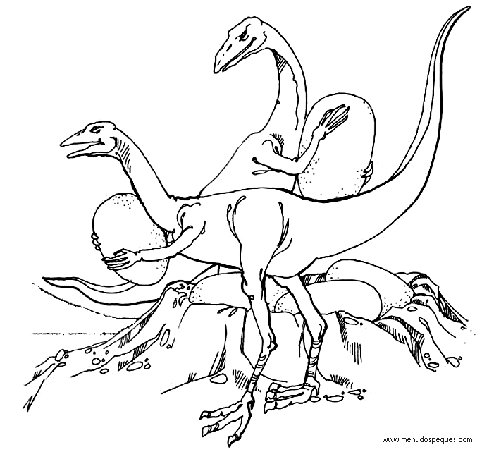 l&aacute;minas de dibujos para imprimir y colorear Dinosaurios oviraptor