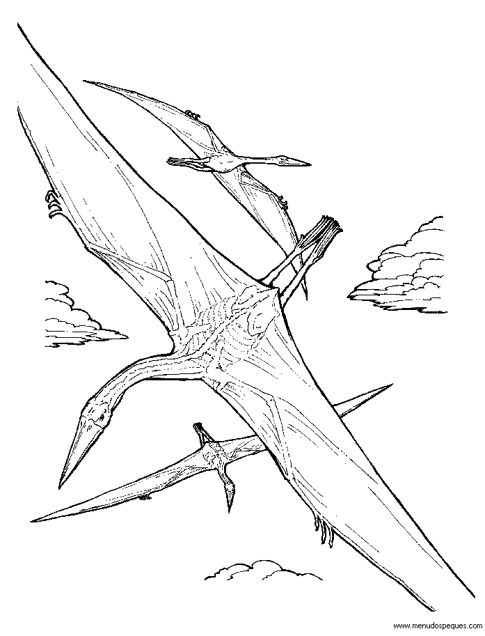 l&aacute;minas de dibujos para imprimir y colorear Dinosaurios quetzalcoatlus
