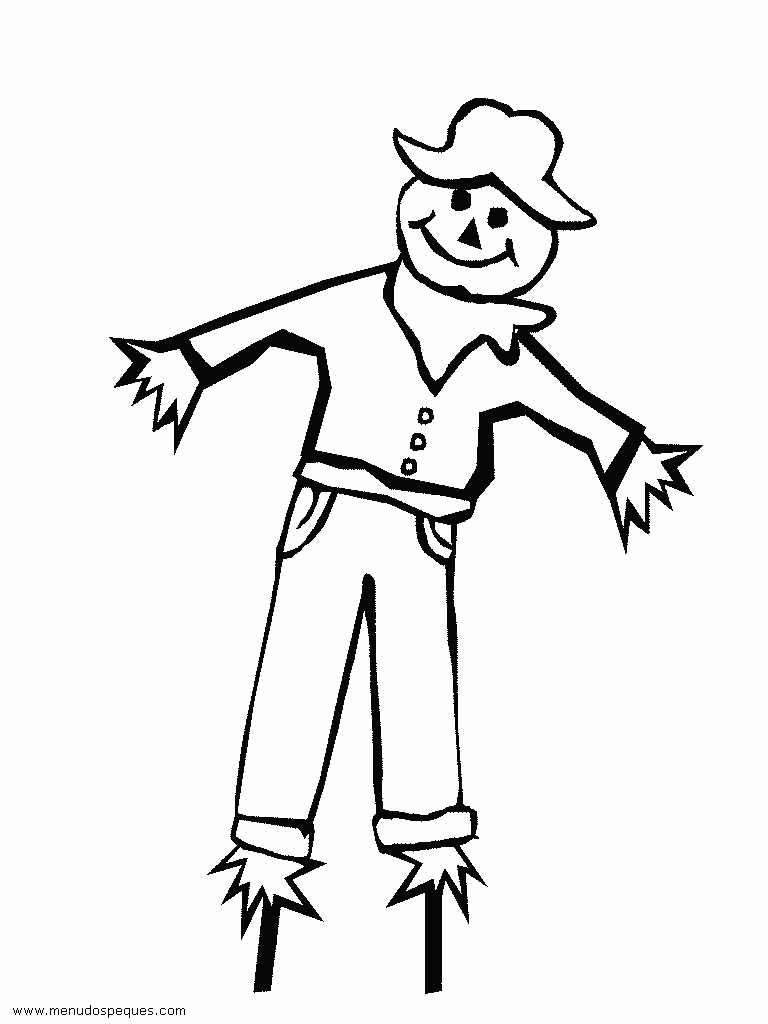 espantapajaros halloween para colorear