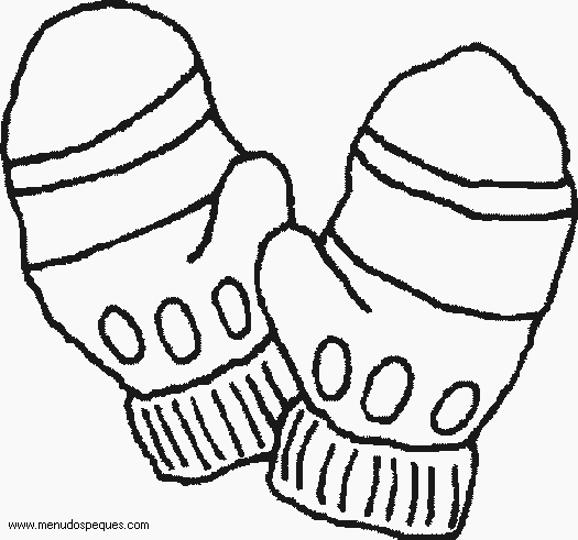 lamina para colorear del invierno guantes