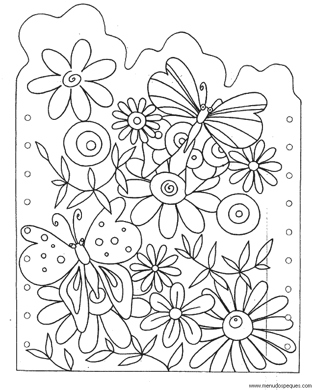 lamina para colorear de la Primavera
