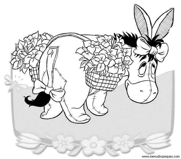 lamina para colorear de la Primavera Winnie the Pooh Igor