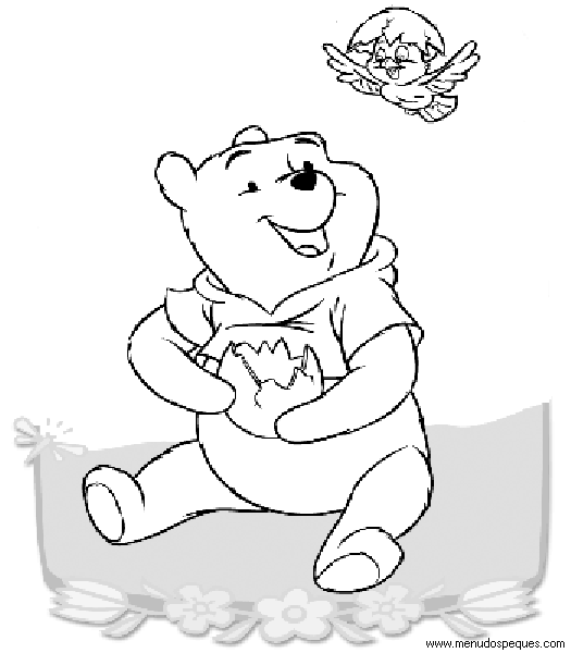 lamina para colorear de la Primavera Winnie the Pooh