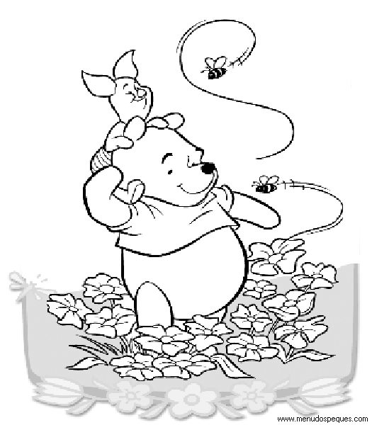 lamina para colorear de la Primavera Winnie the Pooh