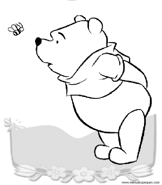lamina para colorear de la Primavera Winnie the Pooh