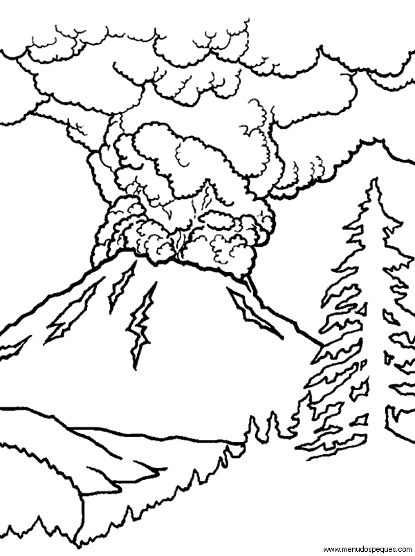 L&aacute;mina para Imprimir y Colorear Dibujos de El Medio Ambiente. Paisajes y animales gratis