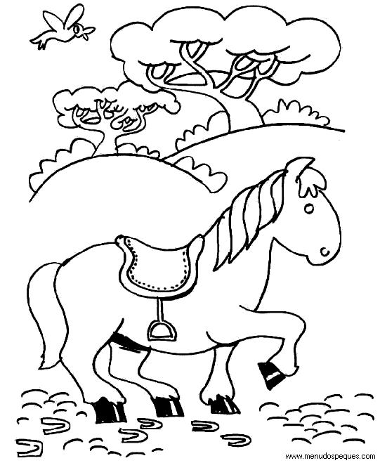 L&aacute;mina para Imprimir y Colorear Dibujos de El Medio Ambiente. Paisajes y animales gratis