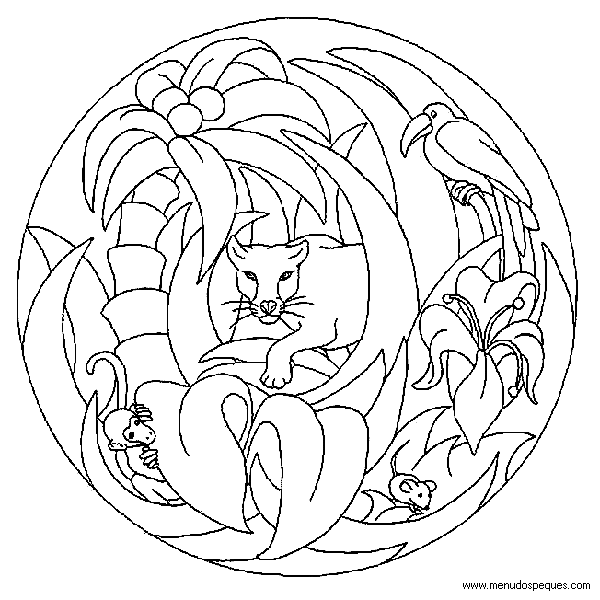 L&aacute;mina para Imprimir y Colorear Dibujos de El Medio Ambiente. Paisajes y animales gratis