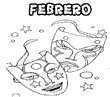 L&aacute;mina para Colorear meses del a&ntilde;o. Mes de Febrero