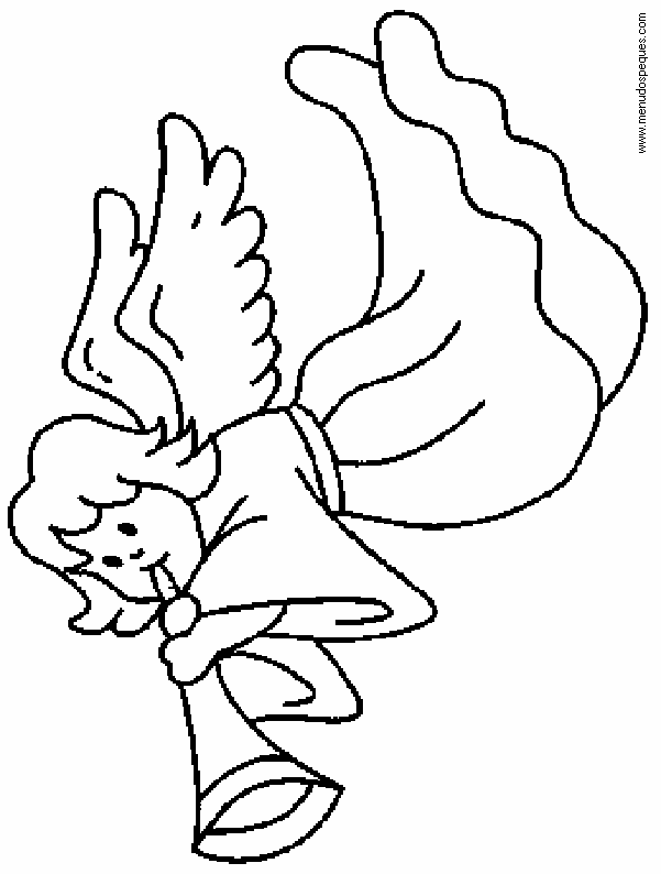 lamina para colorear Angelitos navide&ntilde;os para navidad 01