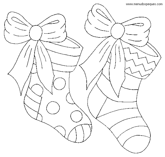lamina para colorear de calcetin navide&ntilde;o 03