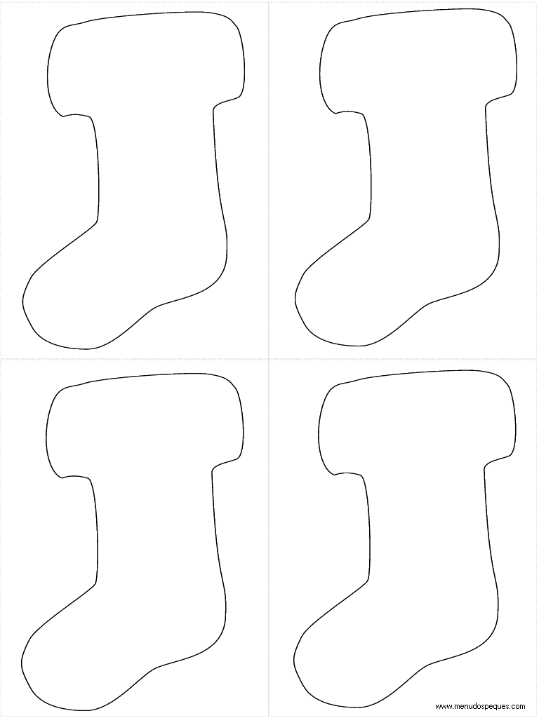 lamina para colorear de calcetin navide&ntilde;o 04