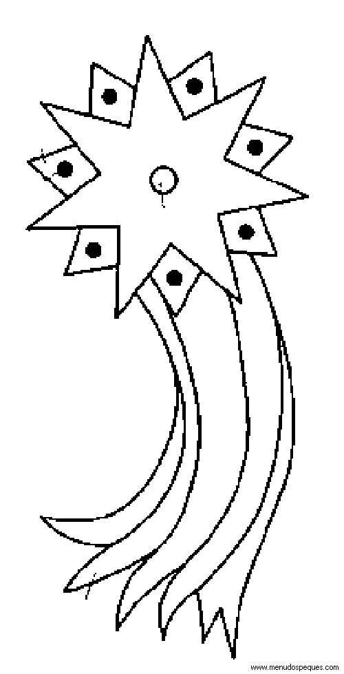 lamina para colorear de Estrella navide&ntilde;a 02