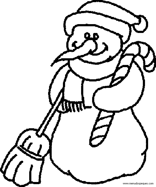 lamina para colorear de Mu&ntilde;eco de nieve 03