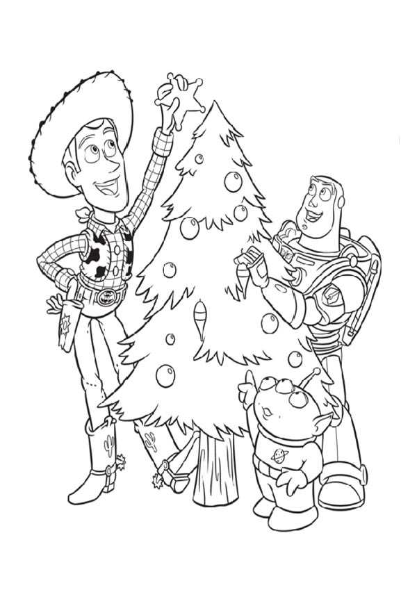 Dibujos para colorear Navidad - Toy Story en Navidad